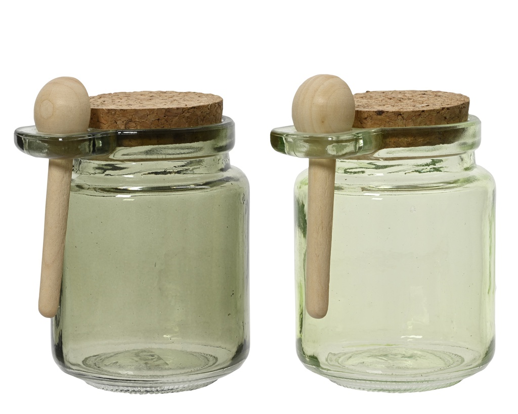 ***STORAGE JAR GLASS ASSORTED dia7.20-H10.00cm