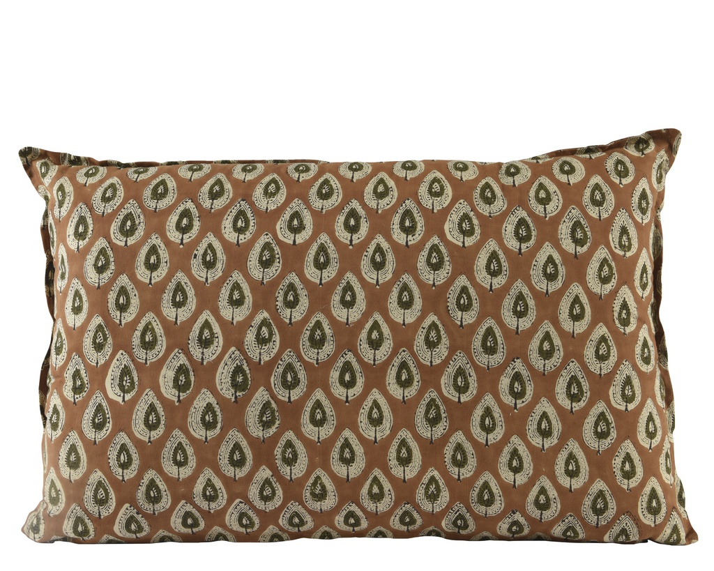 ***CUSHION EG COTTON TERRA BROWN L40.00-W60.00-H5.00cm