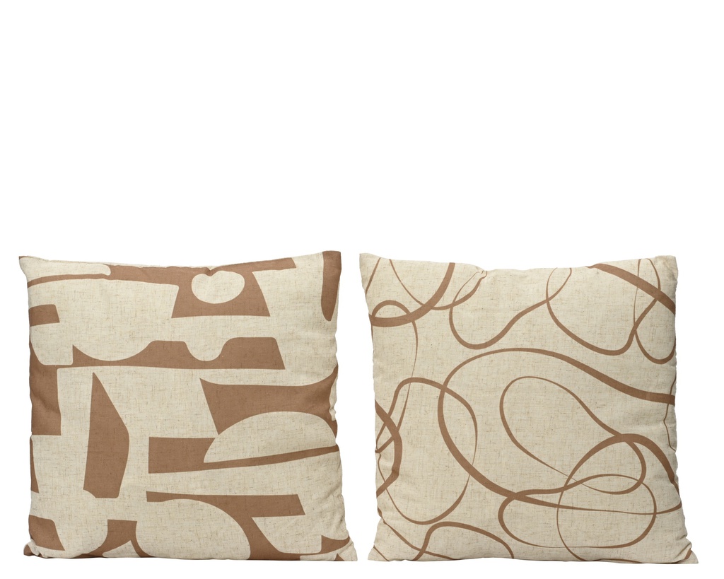 ***CUSHION POLYESTER CARAMEL/COLOUR(S) L45.00-W45.00-H3.00cm