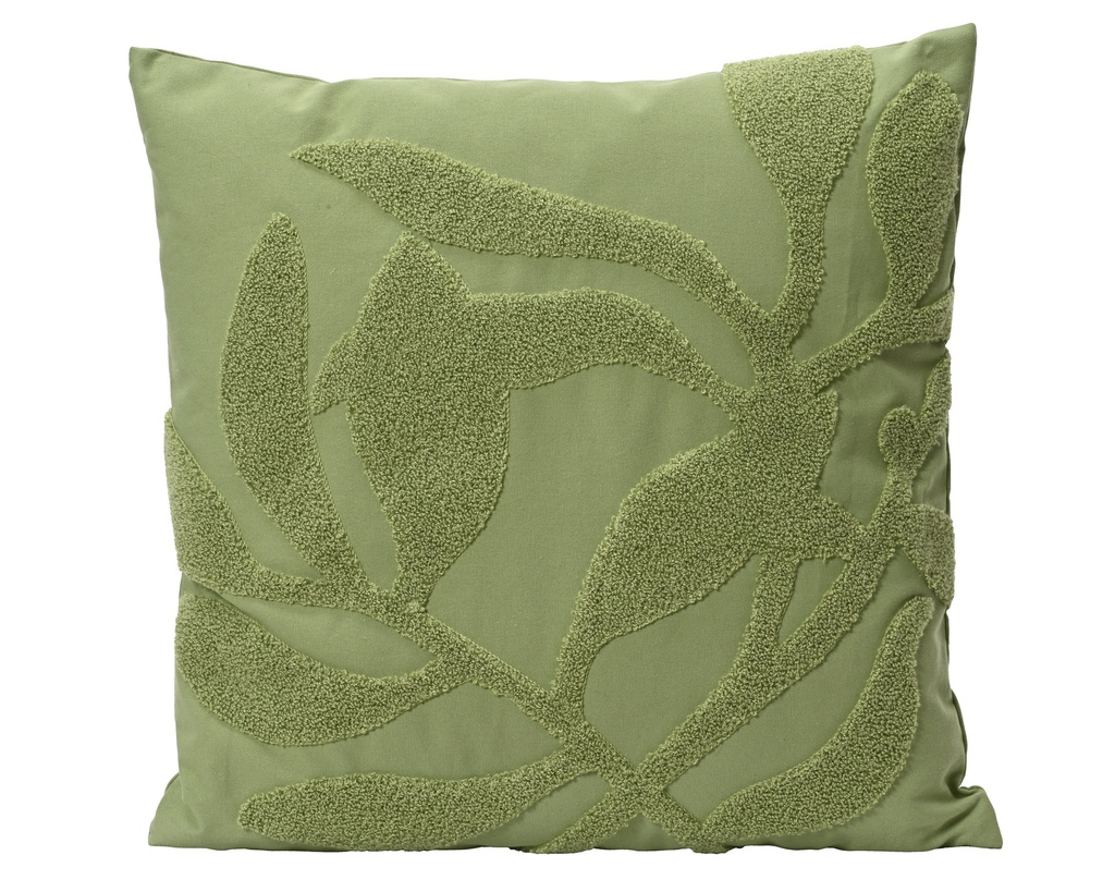 ***CUSHION EG COTTON GREEN L45.00-W45.00-H3.00cm