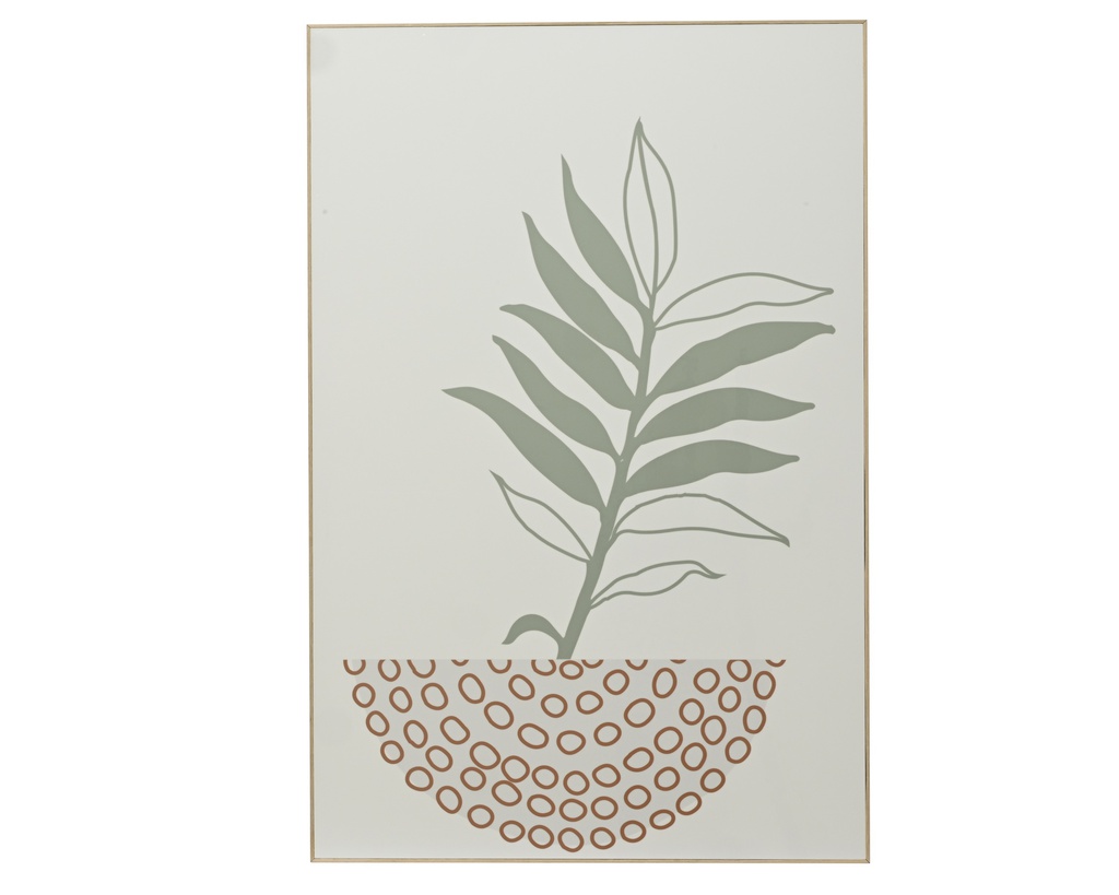 CUADRO CON PLANTA EN MACETA - L90.00-W60.00-H2.50cm