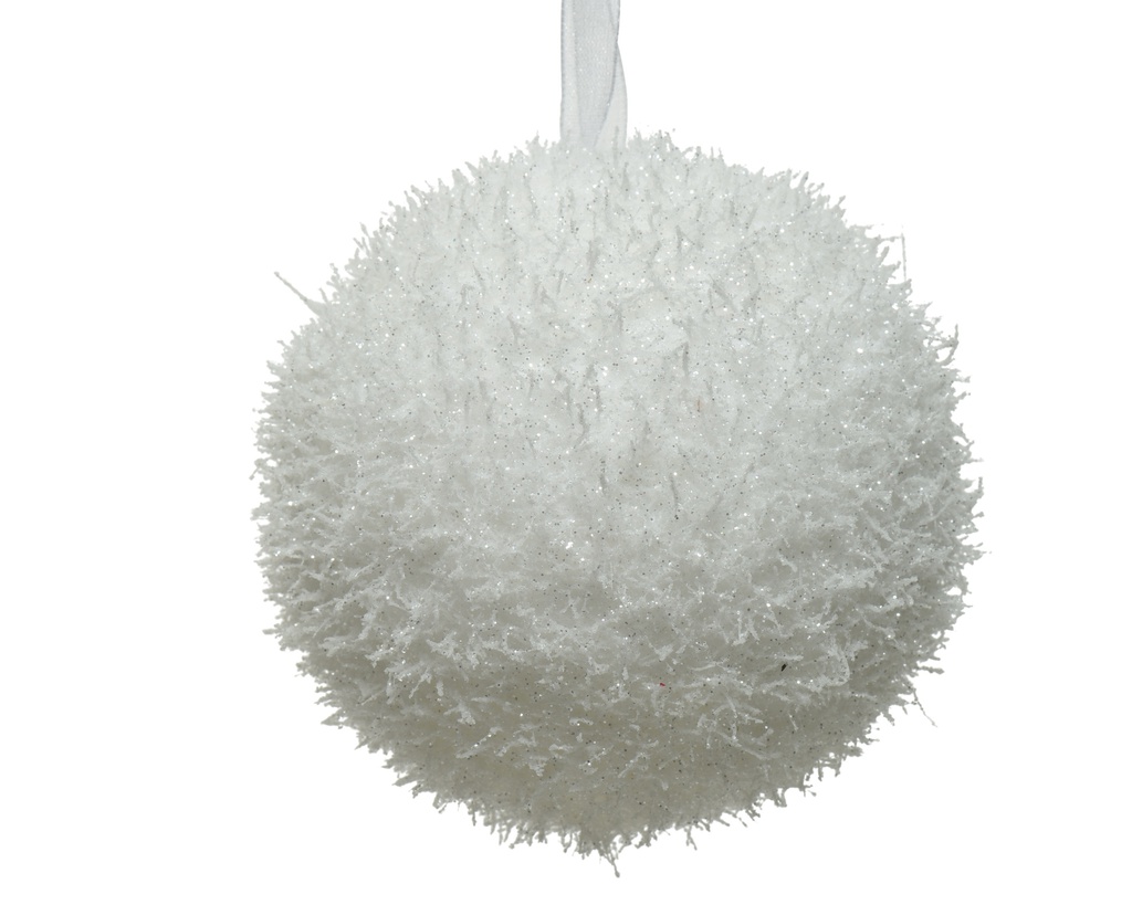 ***BAUBLE FOAM WHITE dia8.00cm