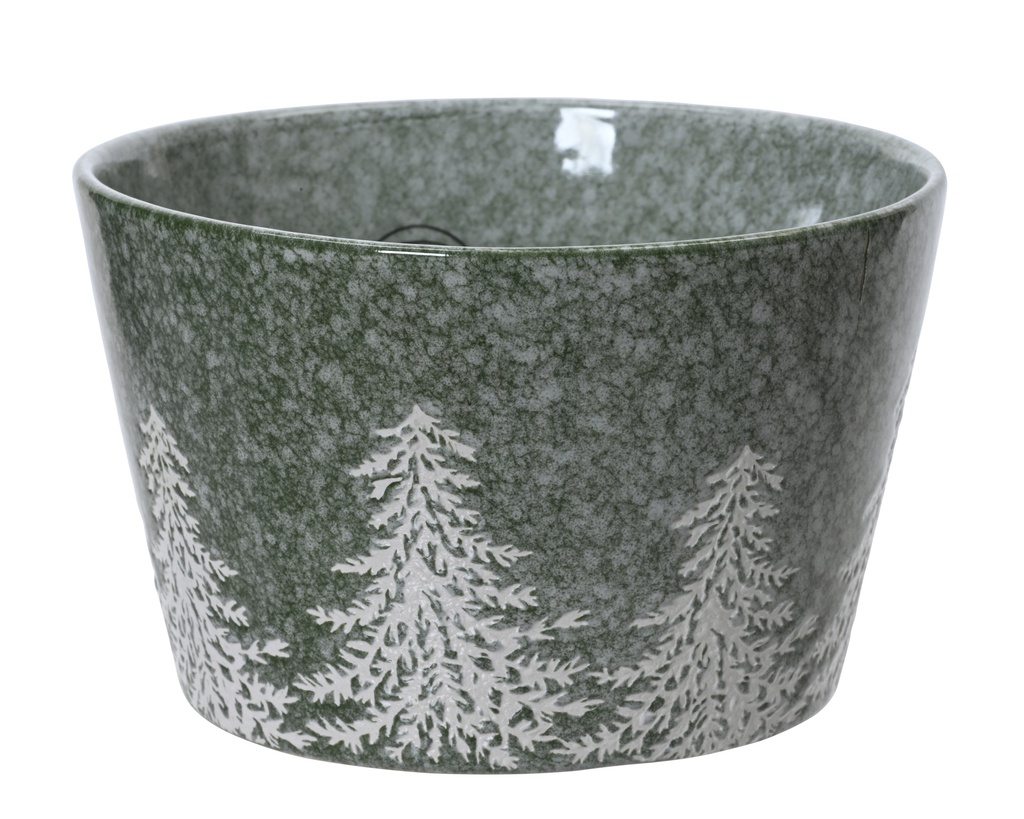 BOL EN GRES - MOTIF SAPIN DE NOEL - dia13.00-H8.00cm