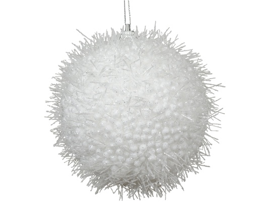 ***BAUBLE FOAM WINTER WHITE dia10.00-L10.00-H10.00cm