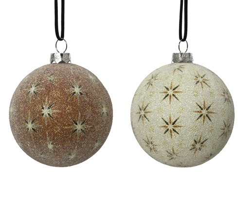 ***BAUBLE POLYFOAM W STAR ASSORTED dia8.00-L8.00-W8.00-H9.30cm