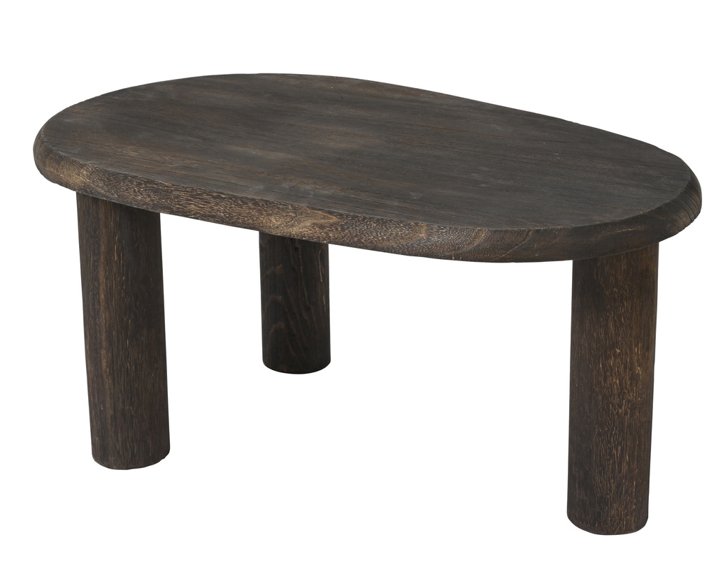 ***TABLE WOOD BROWN dia37.00-W78.00-H49.00cm