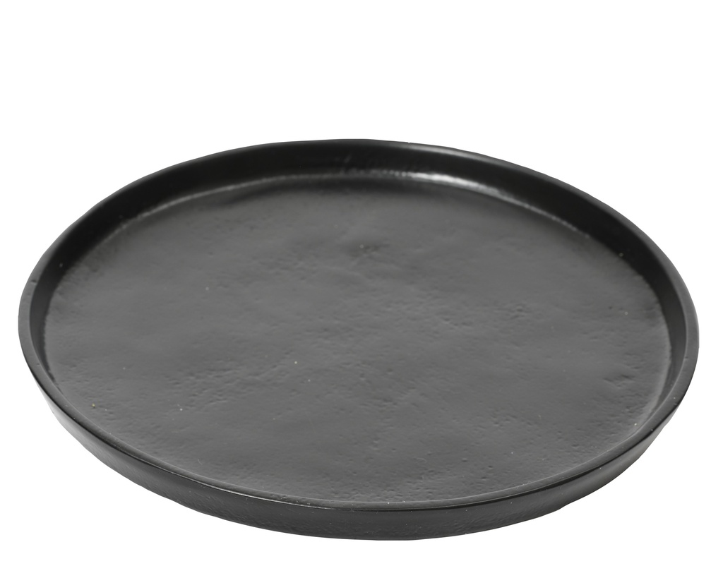 ***DECO PLATE ALUMINIUM BLACK dia30.00-L30.00-W30.00-H2.50cm