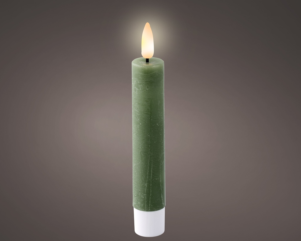 VELA LED BATERIA GREEN/WARM WHITE - PACK DE 2 VELAS - dia2.20-H16.00cm-1L