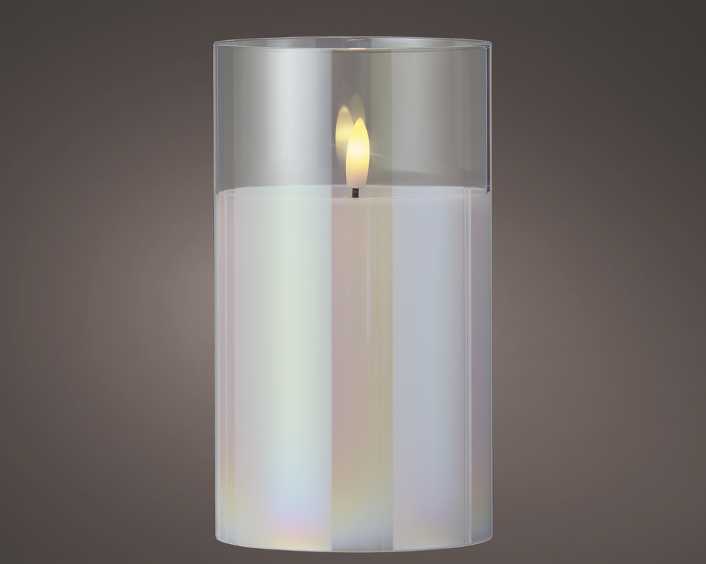 ***LED WICK CANDLE BO INDOOR IRIS/WARM WHITE dia10.00-H17.50cm-1L