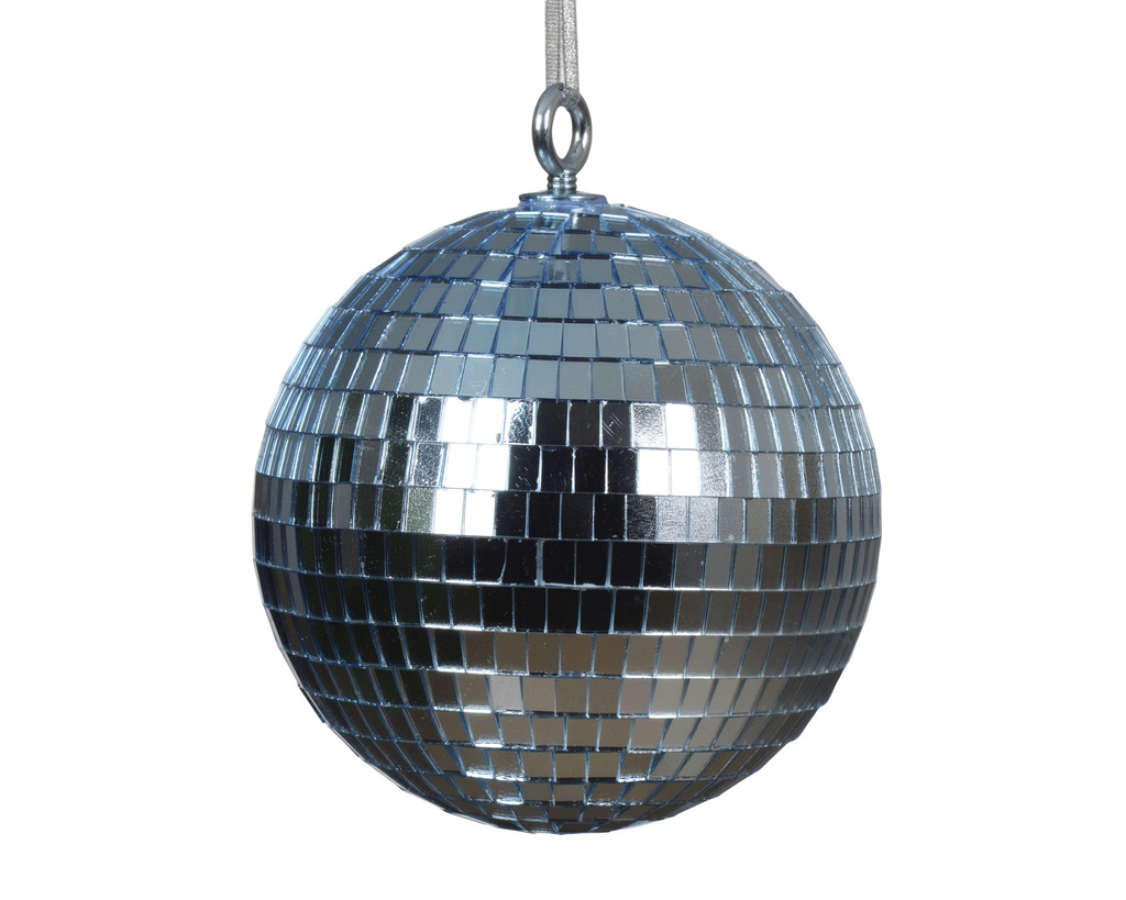 BOULE DE NOEL STYLE DISCO - BLEU - dia15.00-H15.00cm