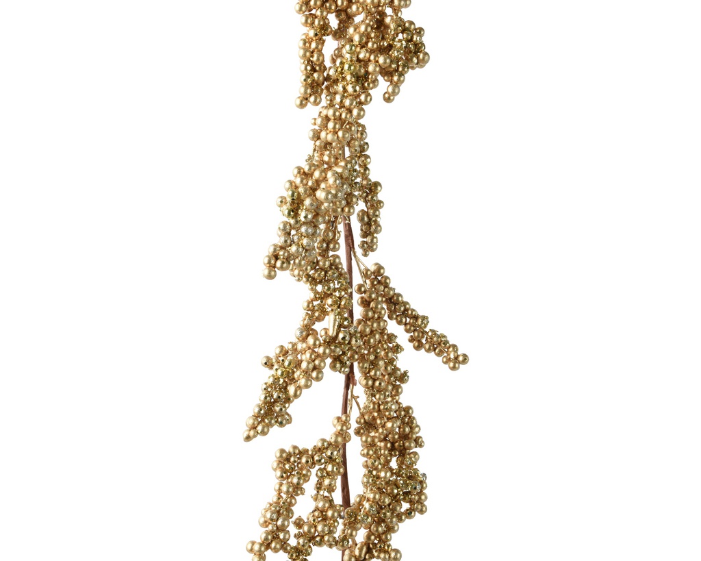 GUIRLANDE EN POREX - BAIES/PERLES DOREES - L5.00-W10.00-H130.00cm