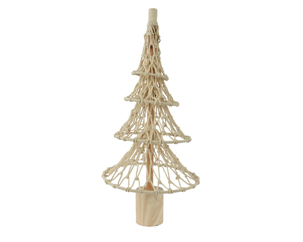 ARBOL CROCHET EN PIE MADERA - ALGODÓN NATURAL -  dia34.00-H73.00cm