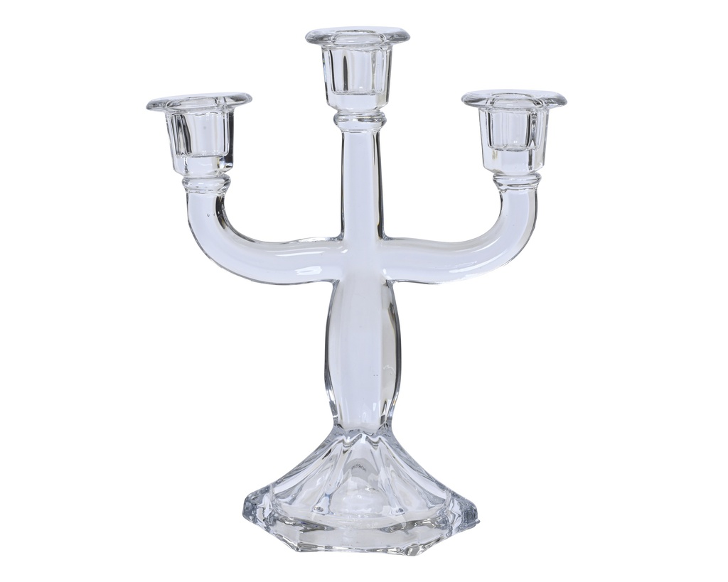 ***CANDLEHOLDER GLASS 0 L12.00-W23.50-H28.00cm