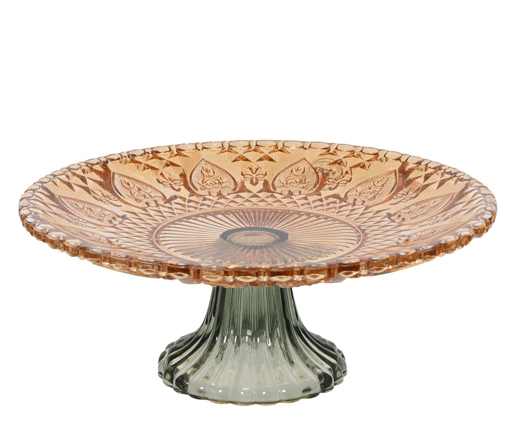 ***CAKE STAND GLASS 0 dia25.00-H10.50cm