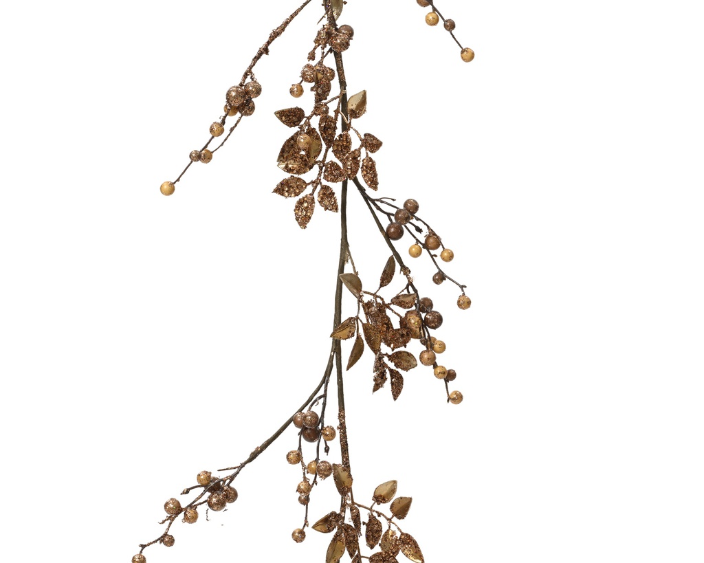 GUIRLANDE - FEUILLES/BAIES POURPRES - L12.00-W3.00-H120.00cm