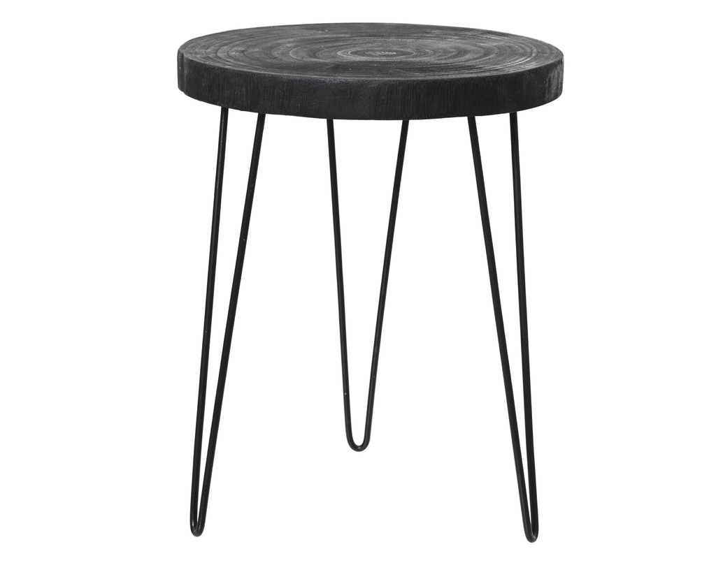 TABOURET PAULONIA - NOIR - dia30.00-H38.00cm