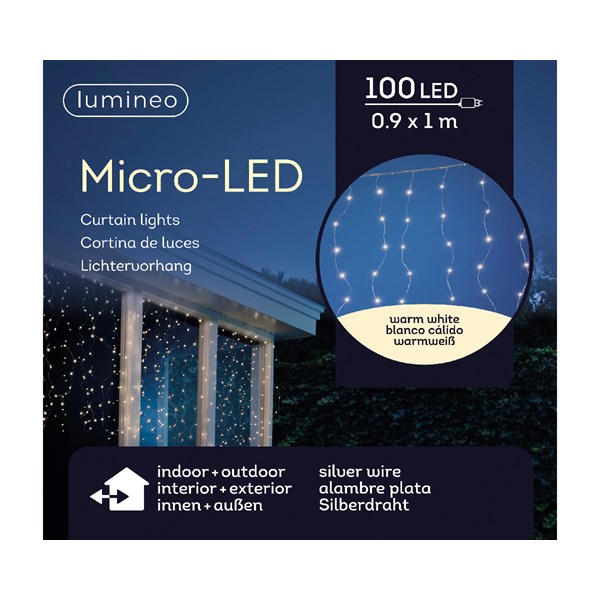 CORTINA MICRO PLATA 90X100CM-100LED/CAL