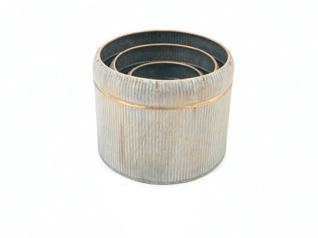 ***S/3 METAL ROUND POT