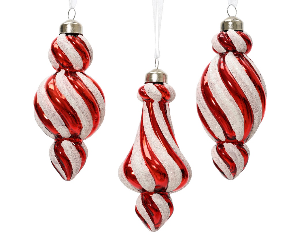 ***ORNAMENT GLASS W SWIRL MULTI L5.20-W5.20-H12.30cm