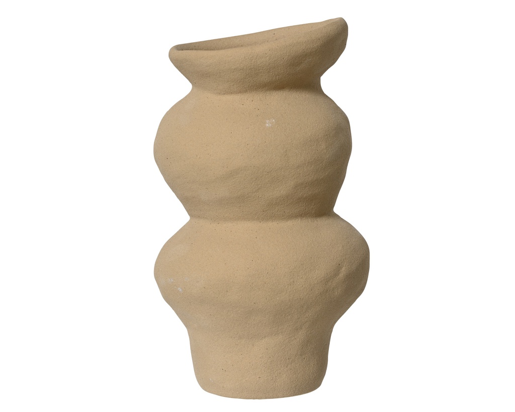 ***VASE STONEWARE SAND dia11.00-H19.30cm