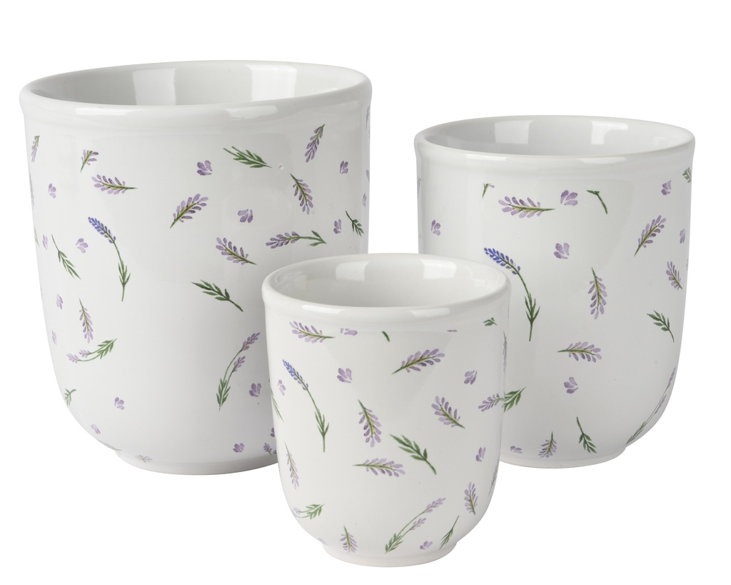 MACETA PORCELANA - SET DE TRES - HECHO A MANO - dia14.00-H16.00cm /dia11.00-H13.50cm /dia8.40-H9.70cm