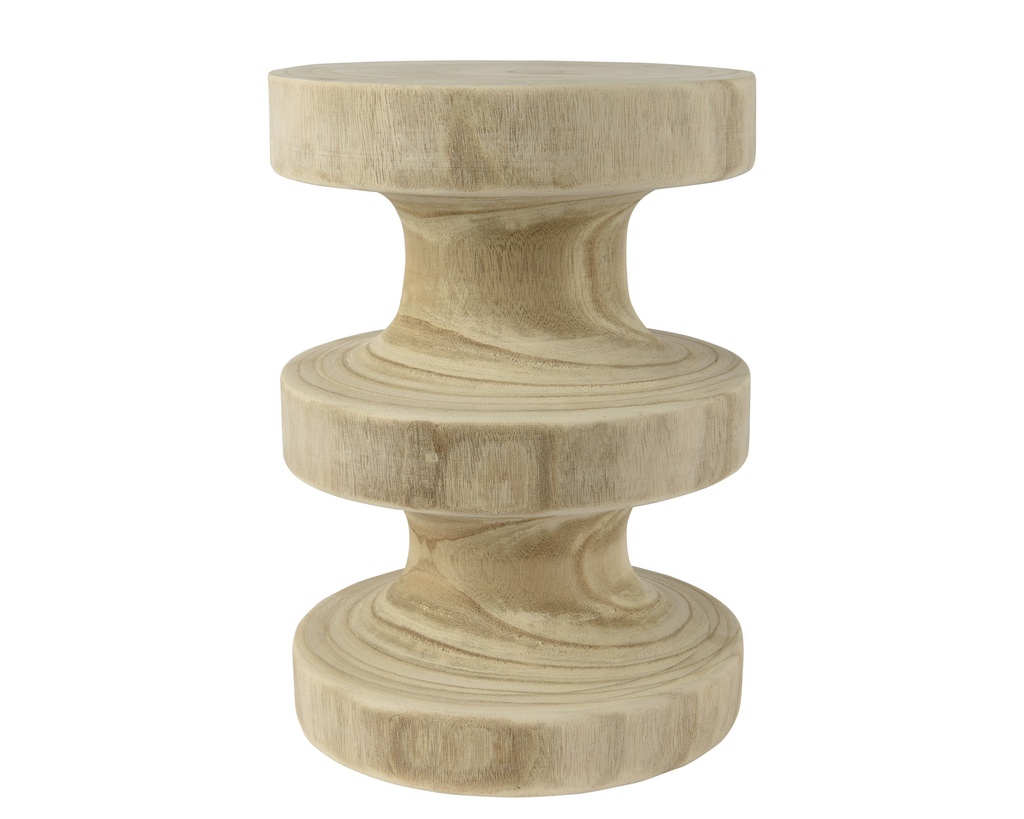 ***SIDE TABLE PAULOWNIA WOOD NATURAL dia29.00-H40.00cm