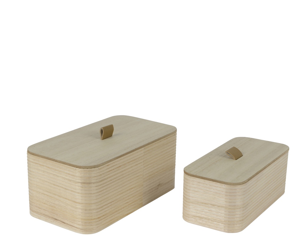 ***STORAGE BASKET PAULOWNIA WOOD NATURAL L24.00-W13.00-H10.00cm /L20.00-W10.00-H7.50cm