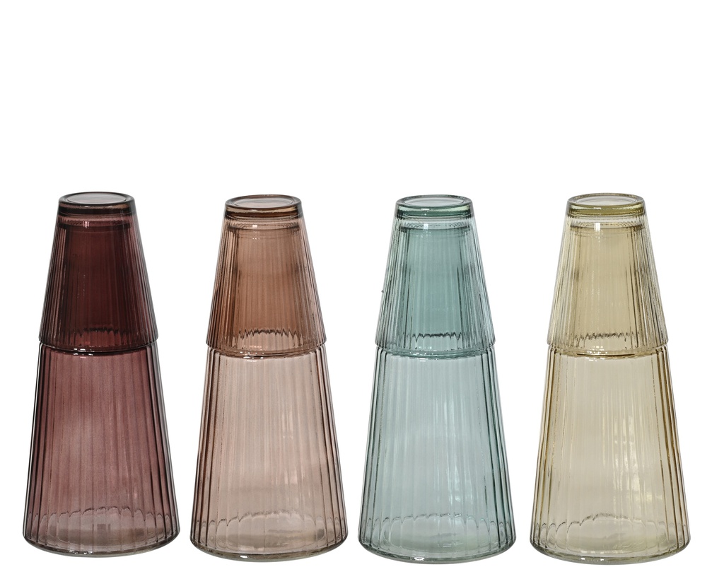 ***CARAFE GLASS ASSORTED dia10.20-H23.00cm