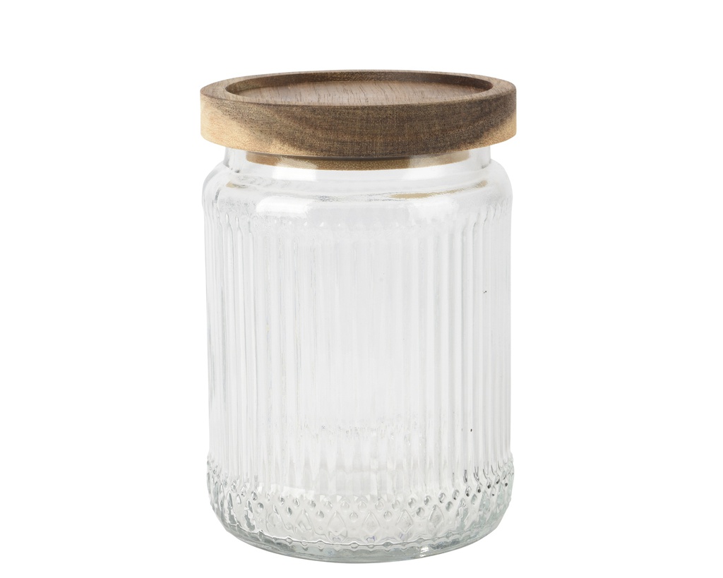 ***STORAGE JAR GLASS CLEAR dia9.90-H13.90cm