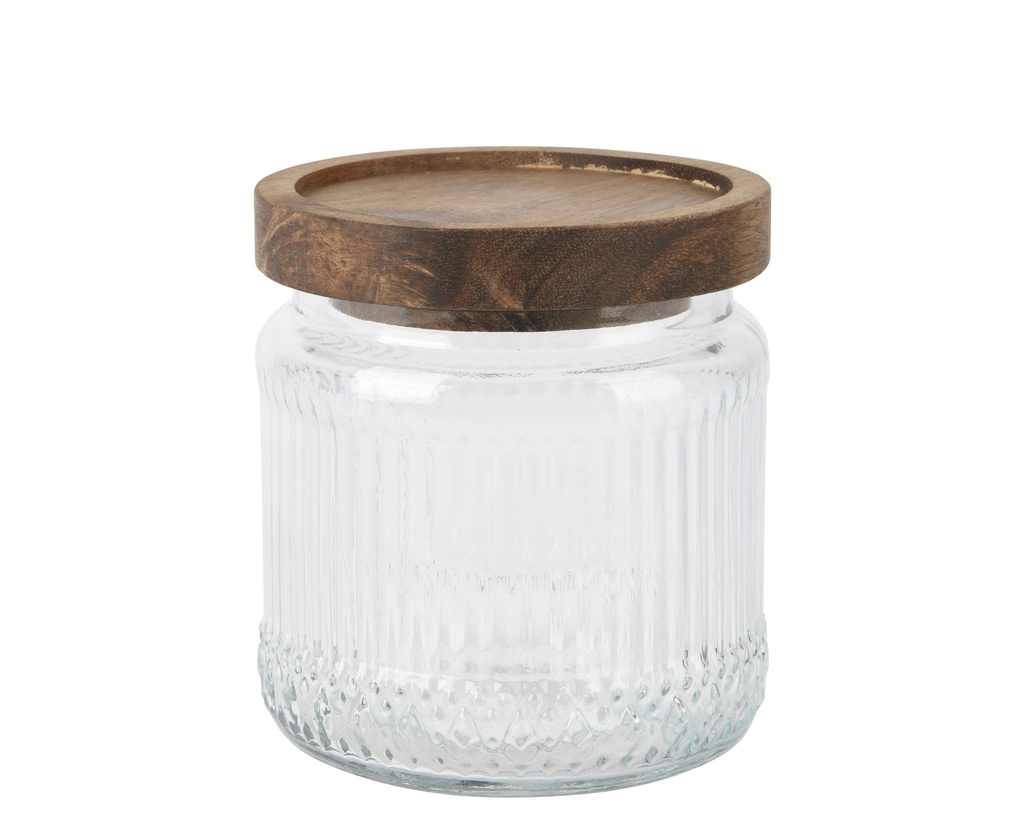 ***STORAGE JAR GLASS CLEAR dia9.90-H10.60cm