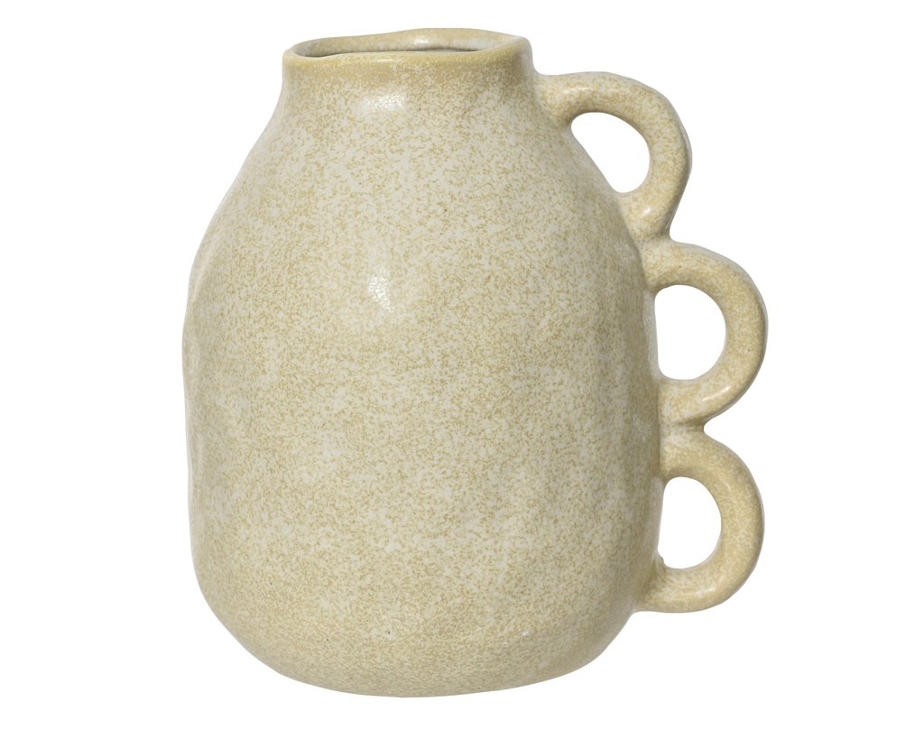 ***VASE STONEWARE BEIGE L19.80-W16.30-H21.50cm