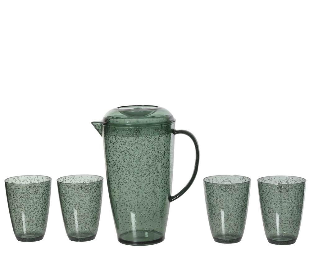 ***JUG PLASTIC DARK GREEN dia13.50-H24.80cm