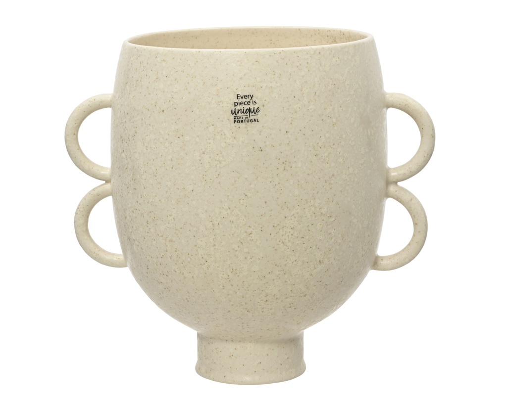 ***VASE EARTHENWARE OFF-WHITE W30.00-H28.00cm