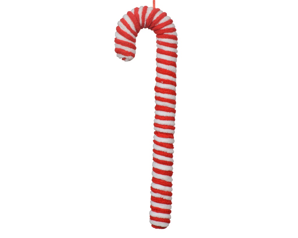 ***CANDY CANE POLYESTER RED/WHITE L22.00-W8.50-H2.60cm