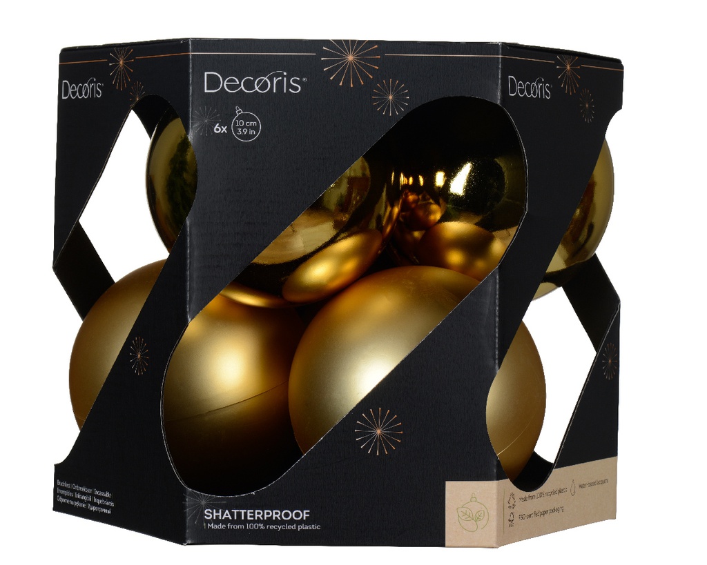 ***BAUBLES SHATTERPROOF SH- MT LIGHT GOLD dia10.00cm