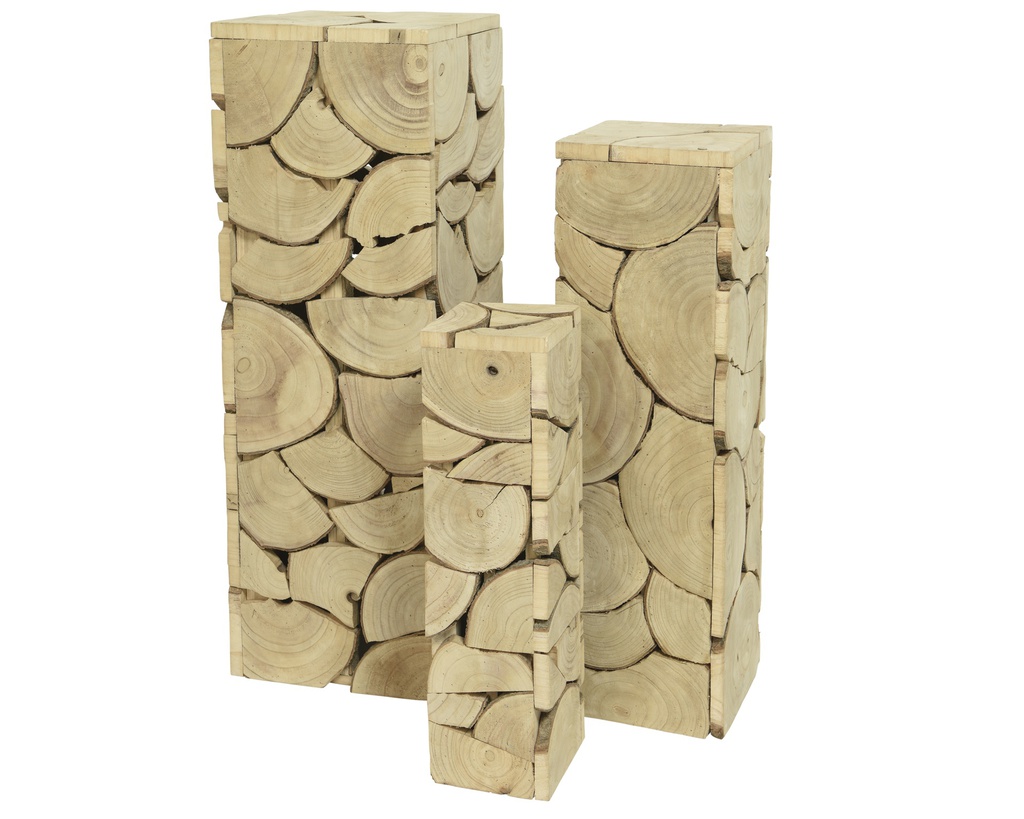 SOCLES EN BOIS - 33X95CM - KIT DE 3