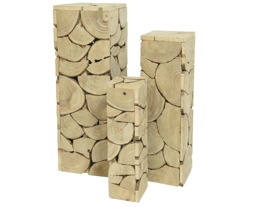 PILLAR PAULOWNIA WOOD L33-W33-H95CM