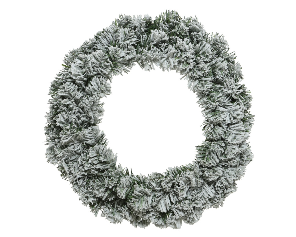 COURONNE IMPÉRIALE ENNEIGÉE - VERT/BLANC - 50CM