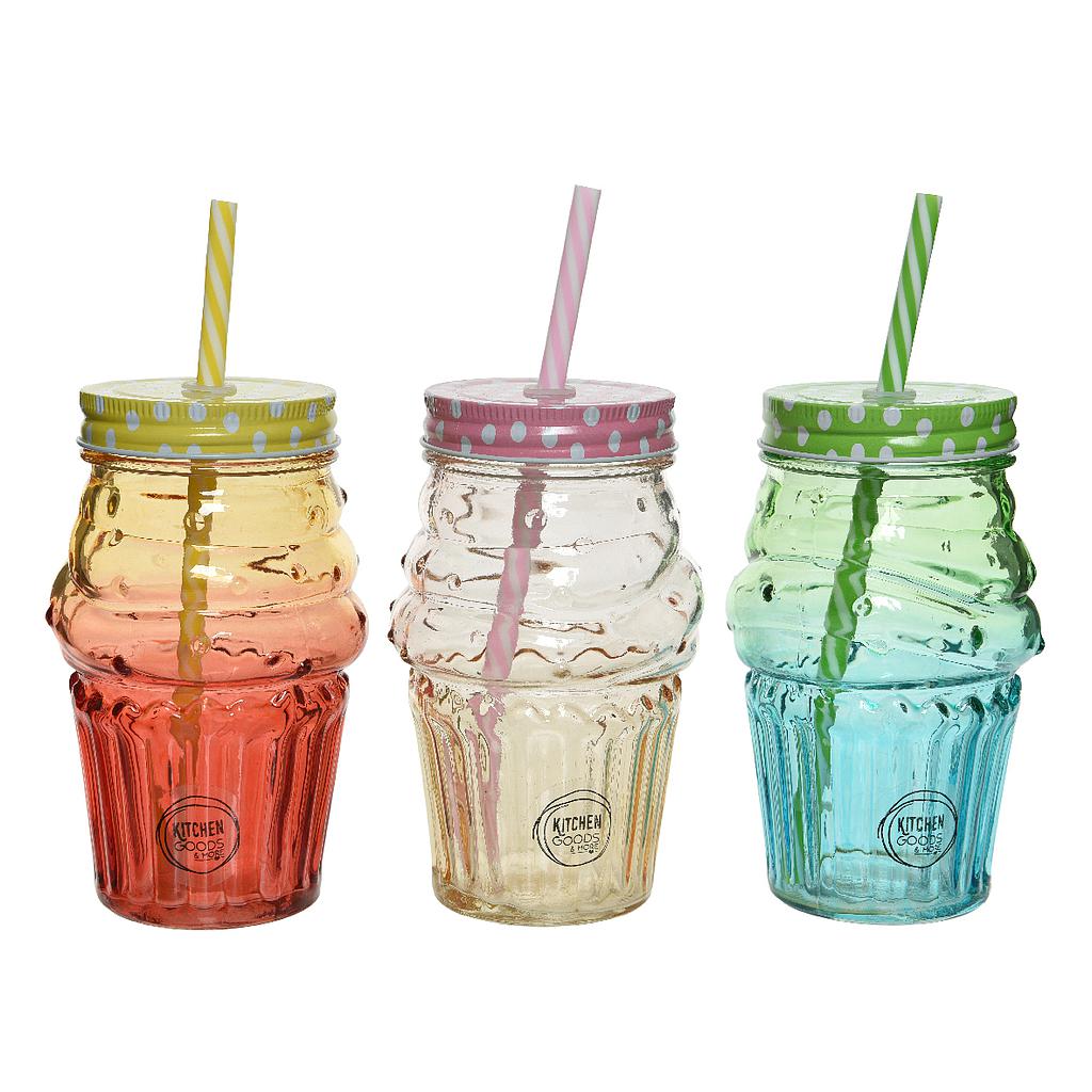 GL DRINKING GLASS ICECREAM 3CL DIA10-H14.50CM