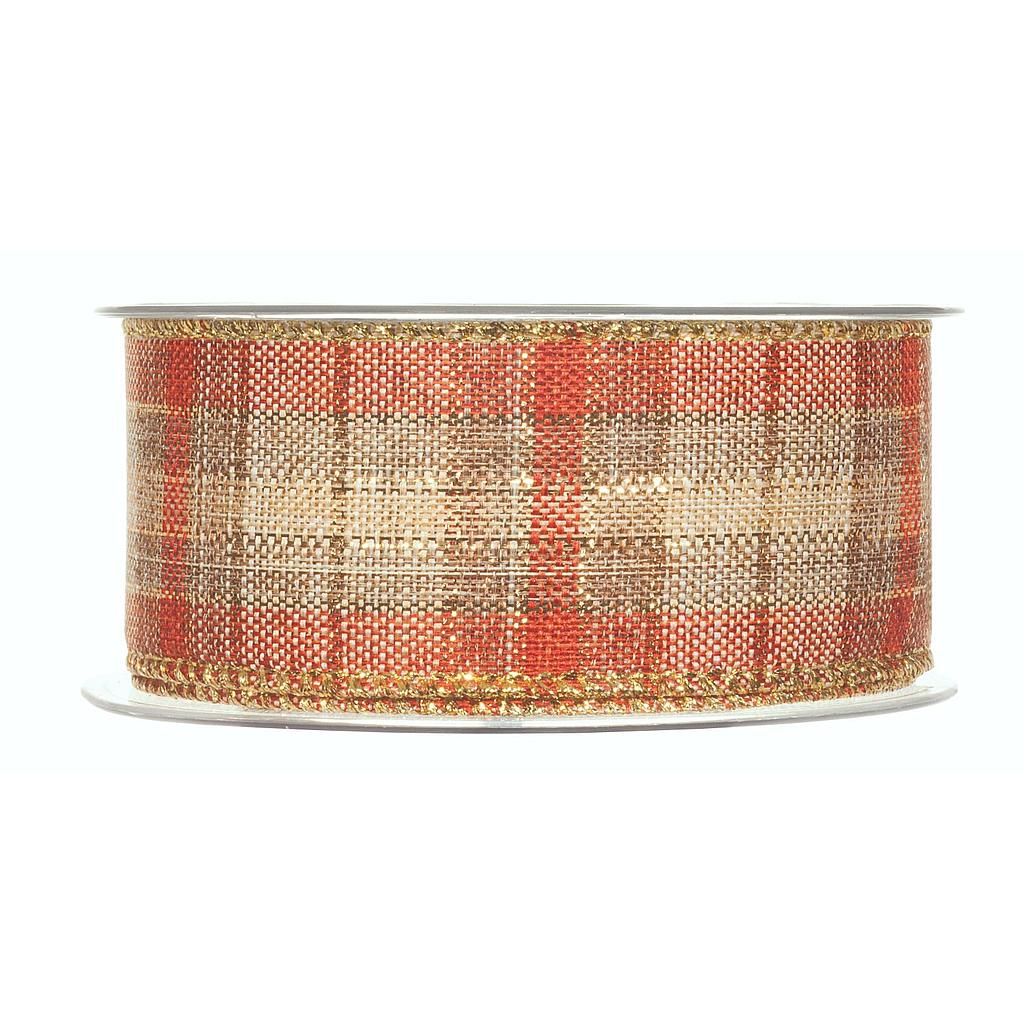 SCOTTISH RIBBON MM40X10MT GOLD/ORANGE