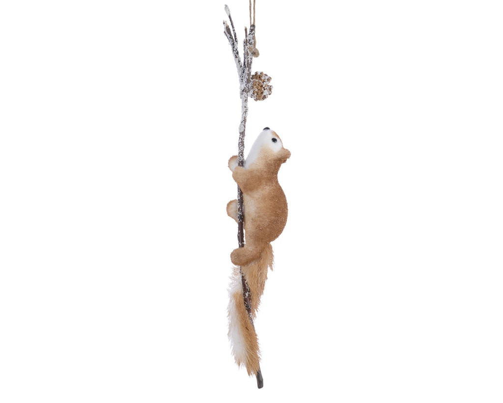 FOAM SQUIRREL W BRANCH HANGER L8-W8-H58CM