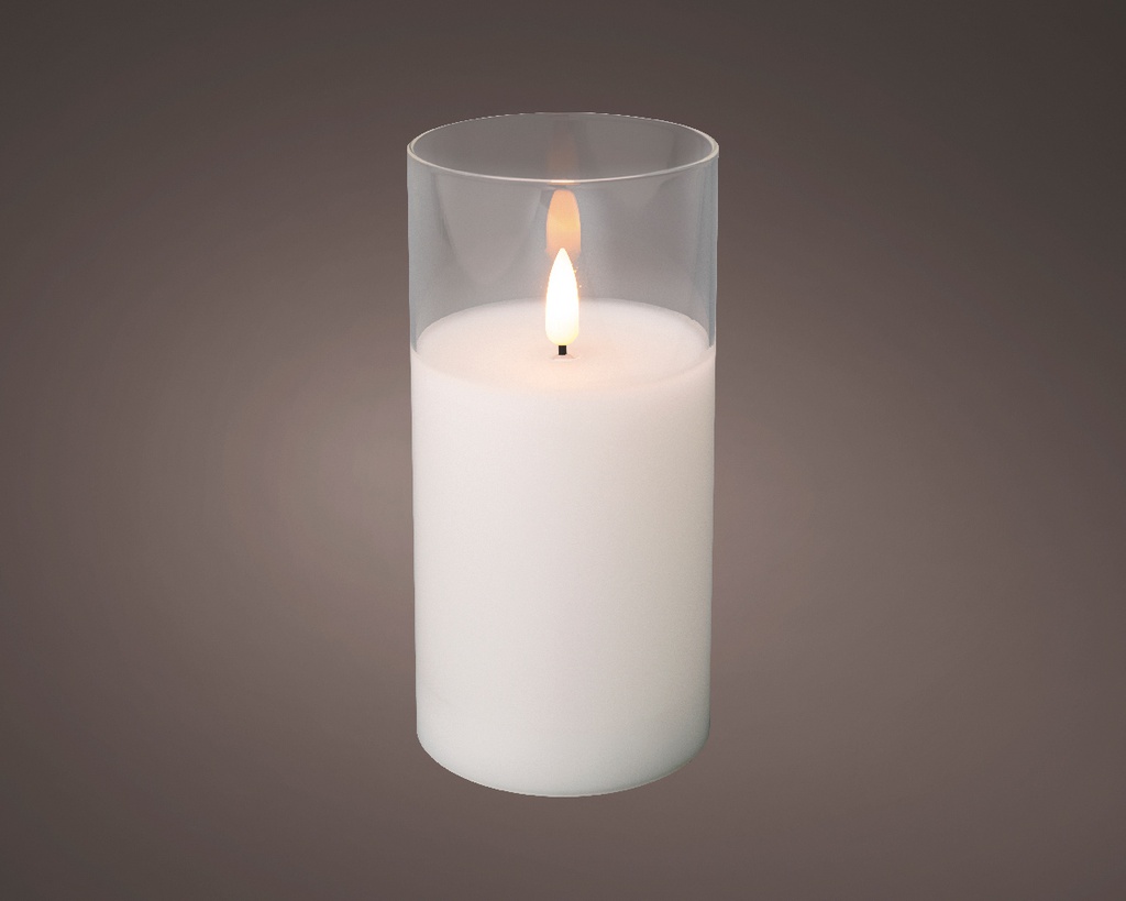 *C*LED WAX CANDLE IN GLASS IND BO