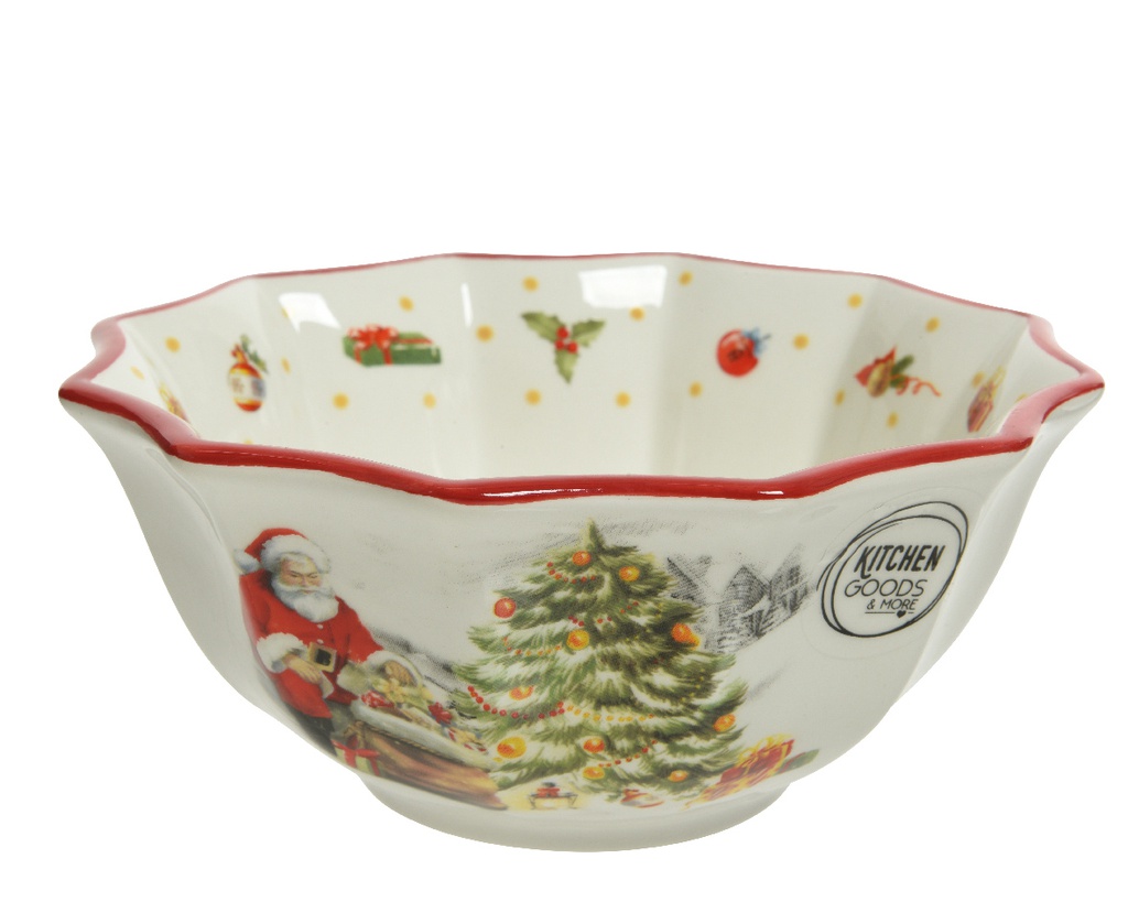 BOL EN PORCELAINE MOTIF DE NOEL - 15CM