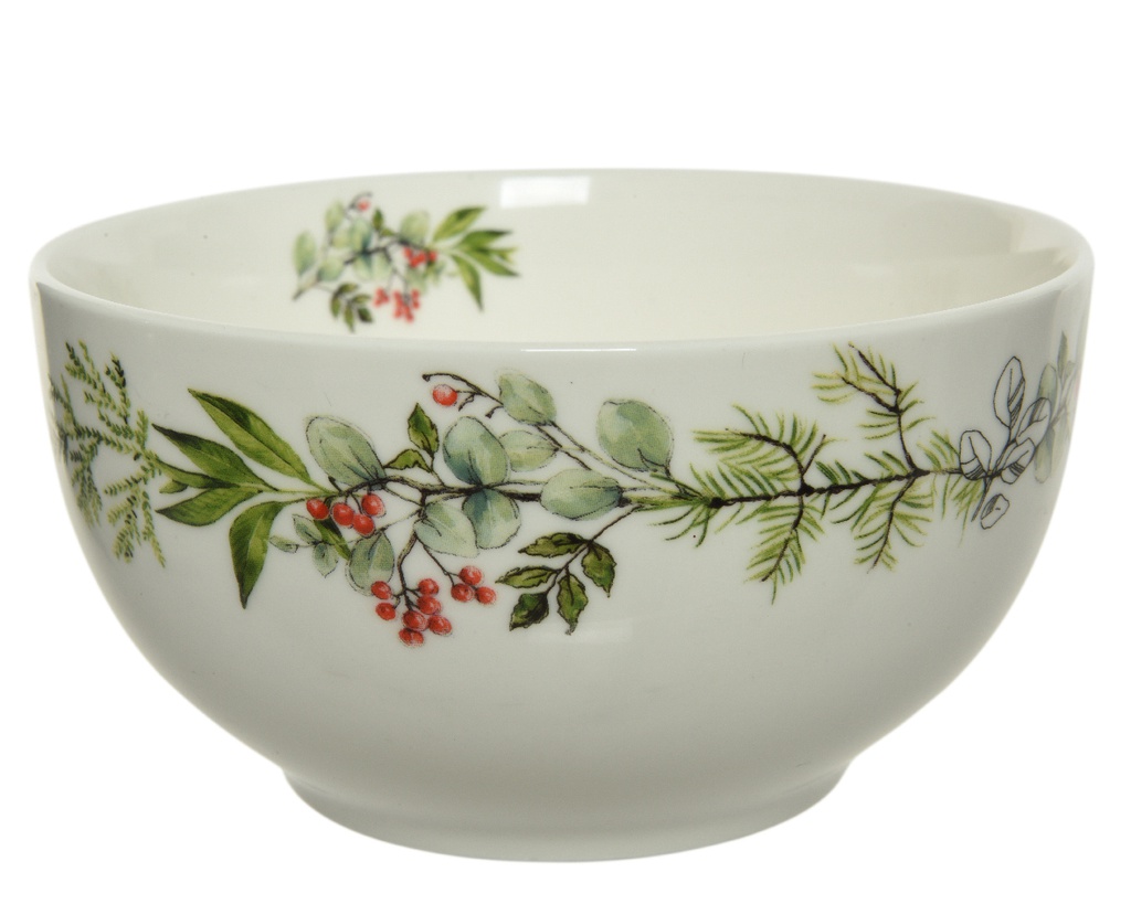 BOL EN PORCELAINE - D13CM -MOTIF DE NOEL