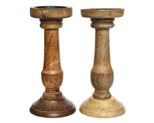 CANDLEHOLDER MANGOWOOD DIA11-H25CM