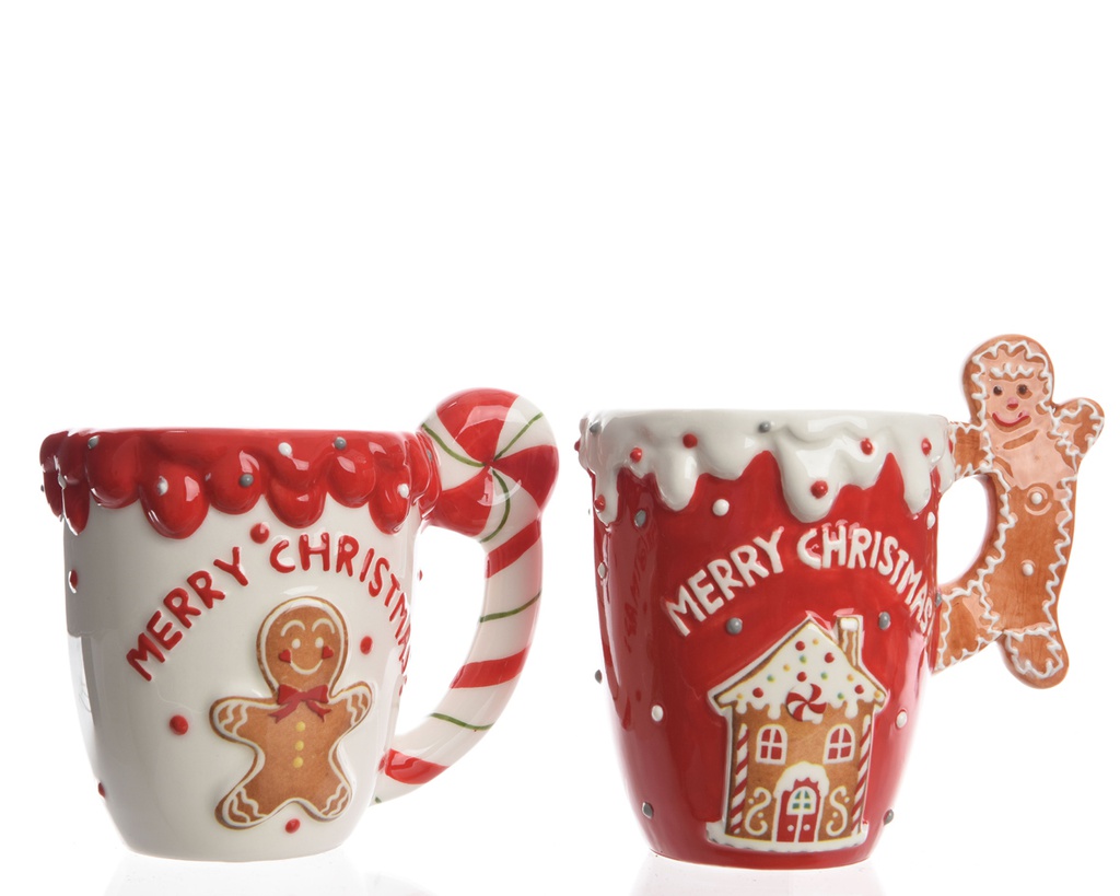 TASSE EN CERAMIQUE NOEL - 13CM - ASSORTIMENT DE 2