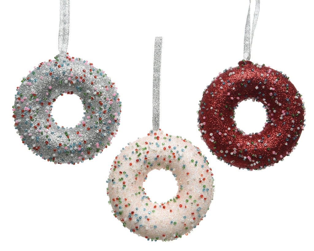 DONUT FOAM GLITTER- MULTO COLOUR BEADS DIA10CM