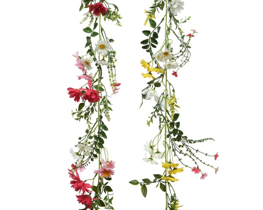 PES FLOWER GARLAND 2COL ASS L16-W6-H180CM