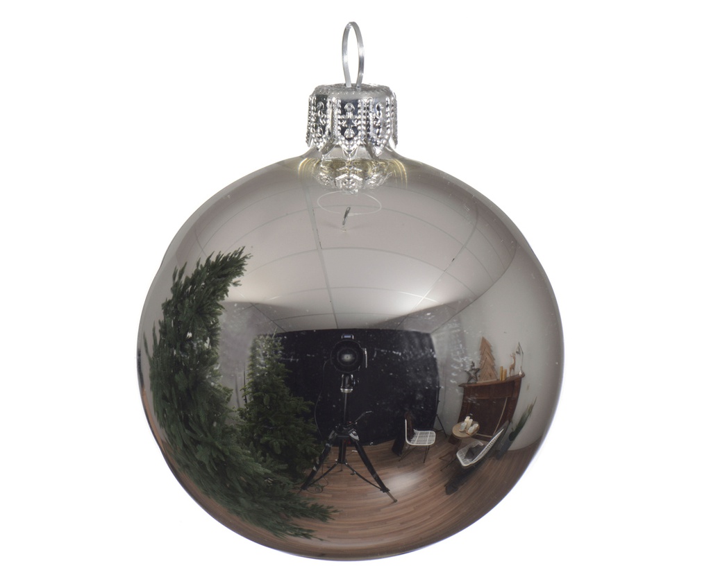 BOULE DE NOEL EN PLASTIQUE - ARGENT - DIA15CM