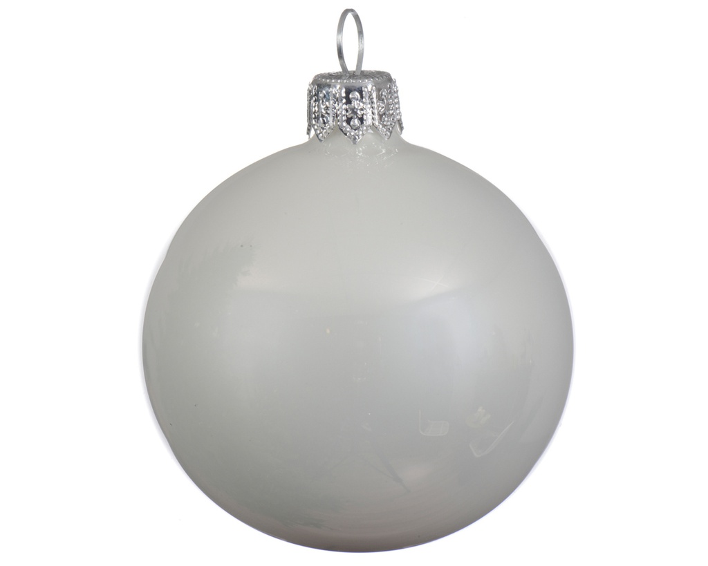 BOULE DE NOEL EN PLASTIQUE - EMAIL/BLANC HIVERNAL - DIA15CM